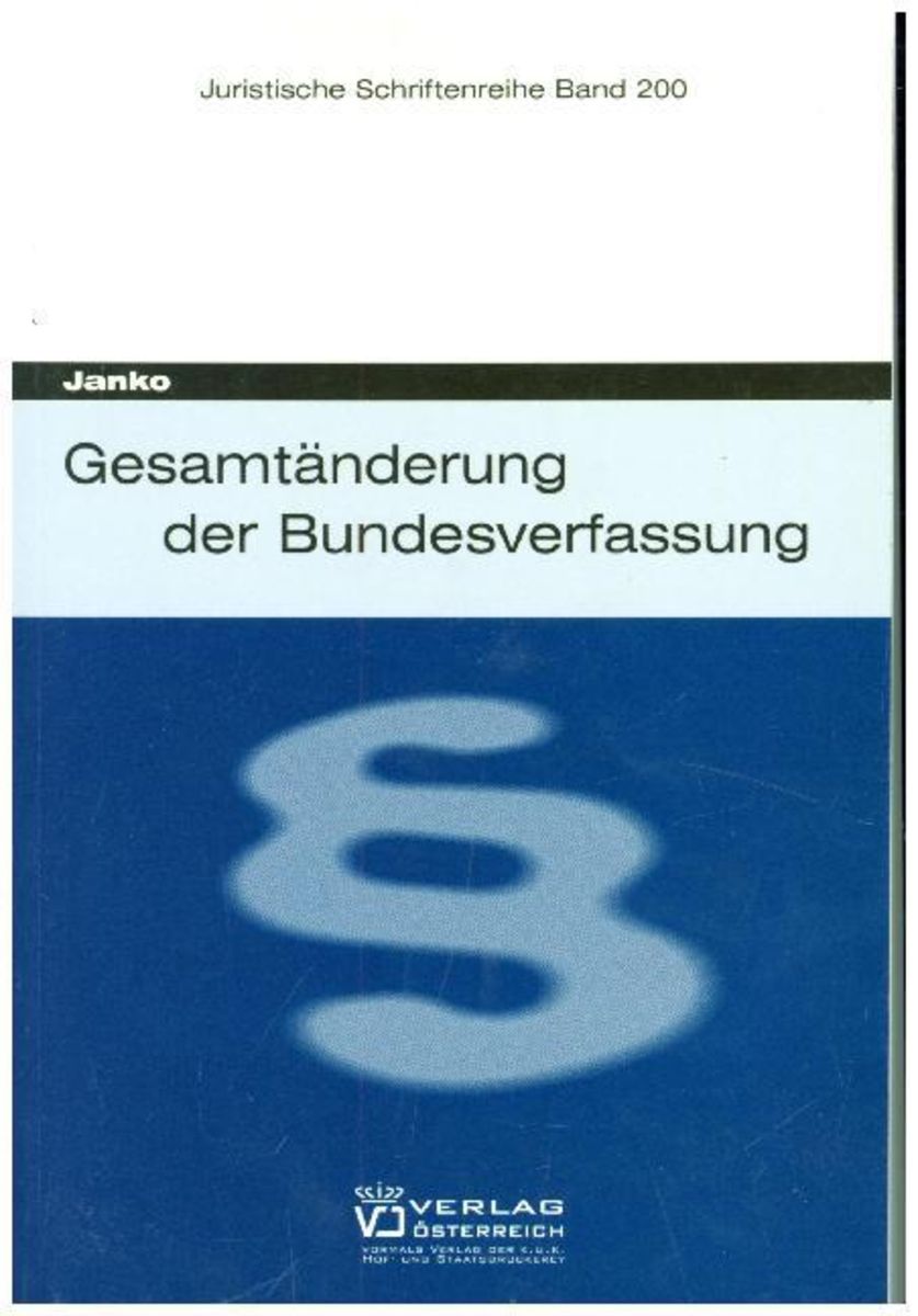 'Gesamtänderung Der Bundesverfassung' Von 'Andreas Janko' - Buch - '978 ...