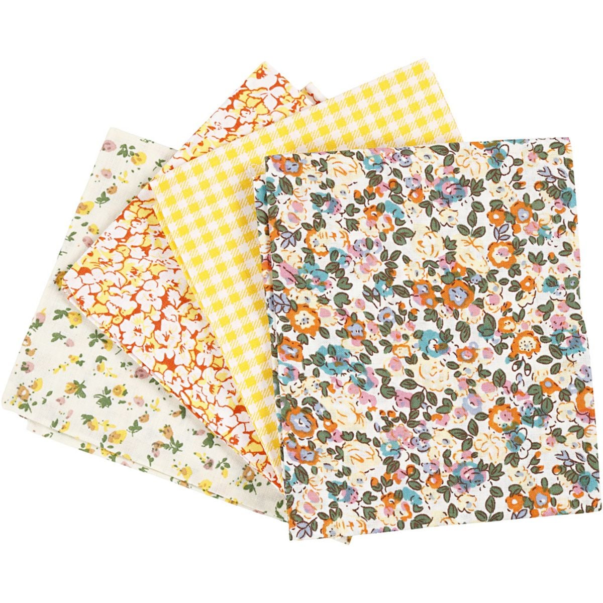 Abstrakter Gelber Stoff-Mix – 5 Fat Quarters, Je 45x55 Cm, 100% Baumwolle, Oeko-Tex, Für Patchwork, Nähen & Basteln