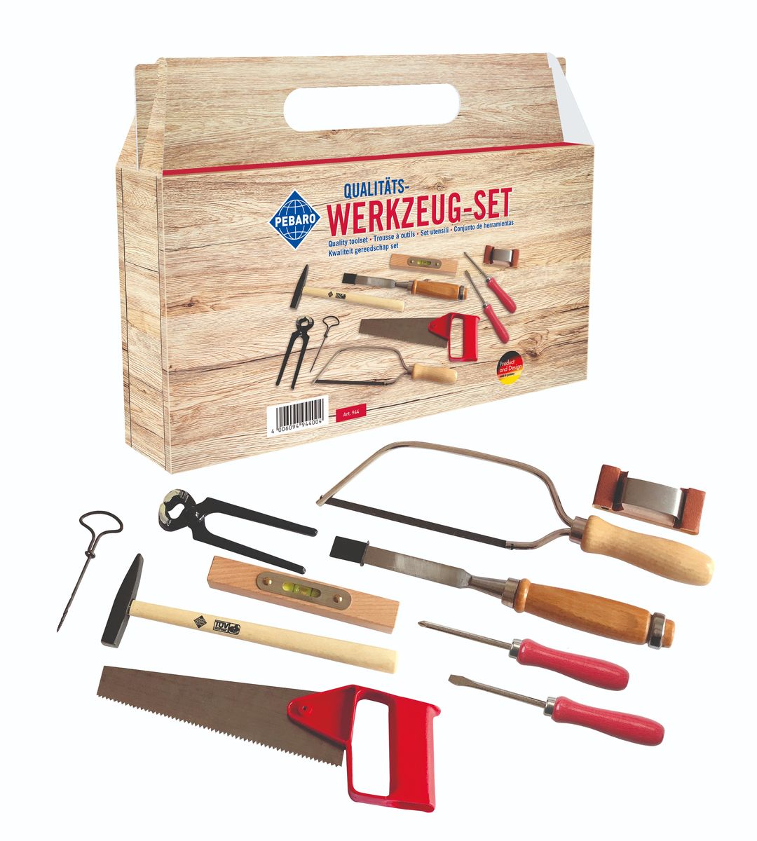 PEBARO 944 - Werkzeug-Set im Tragegriff-Karton, 10-teilig