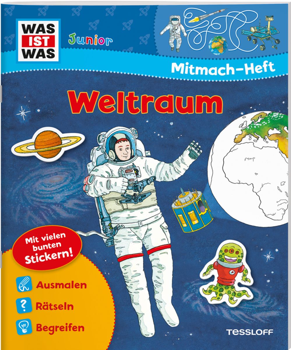 Astronaut mit Flagge zum Ausmalen