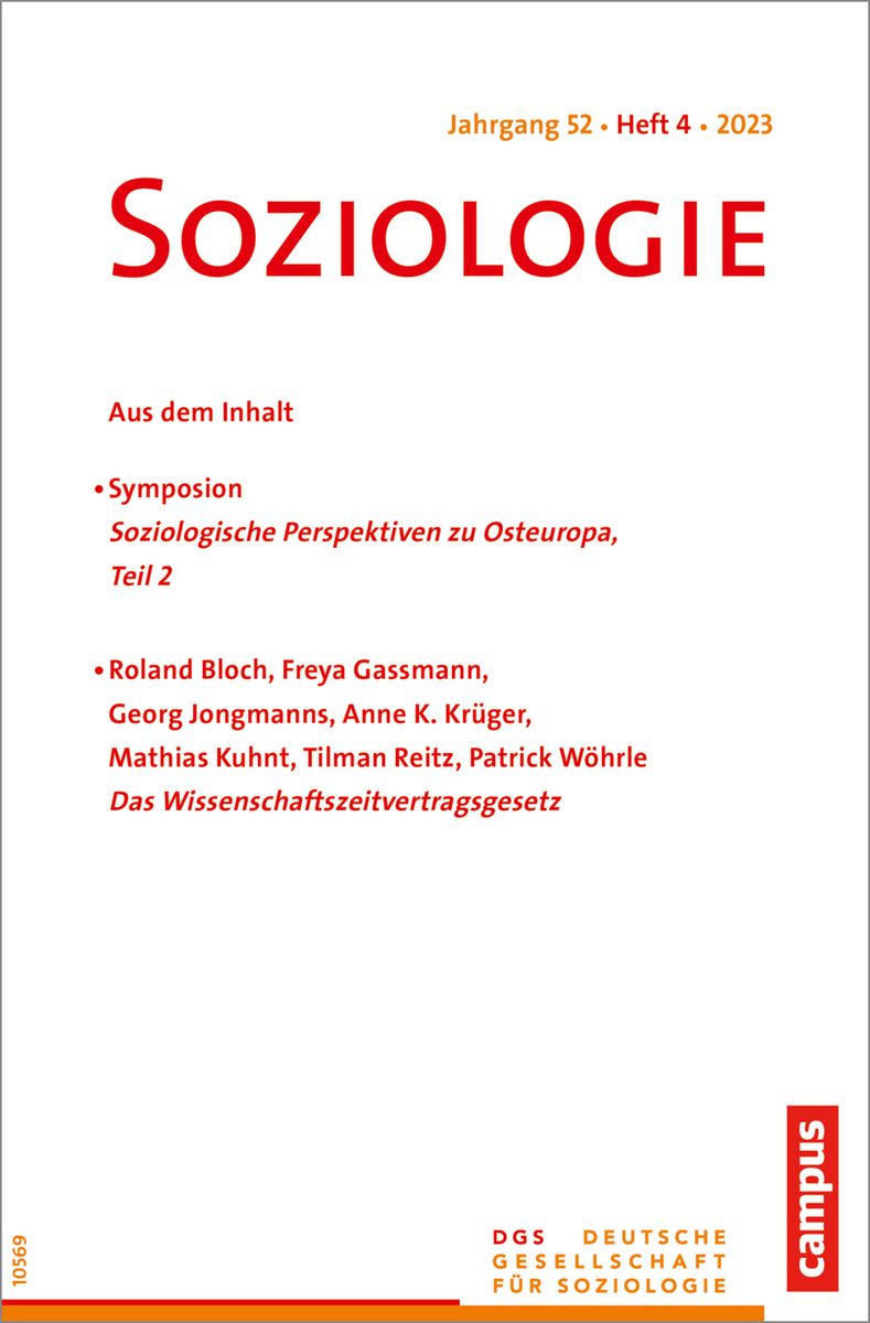 'Soziologie 04/2023' Von '' - Buch - '978-3-593-51745-2'