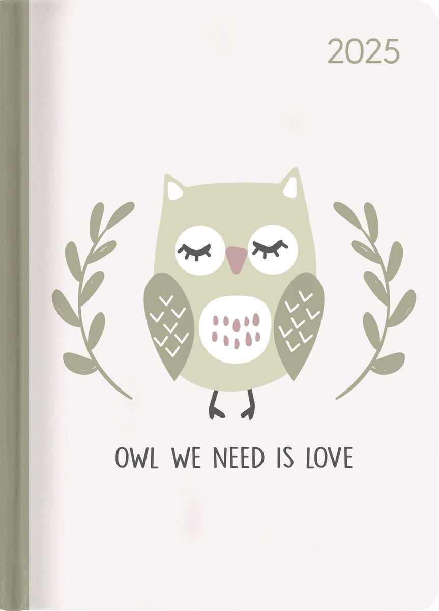 Lady Journal Owl we need 2025 Eule Taschenkalender A6 (10,7x15,2 cm