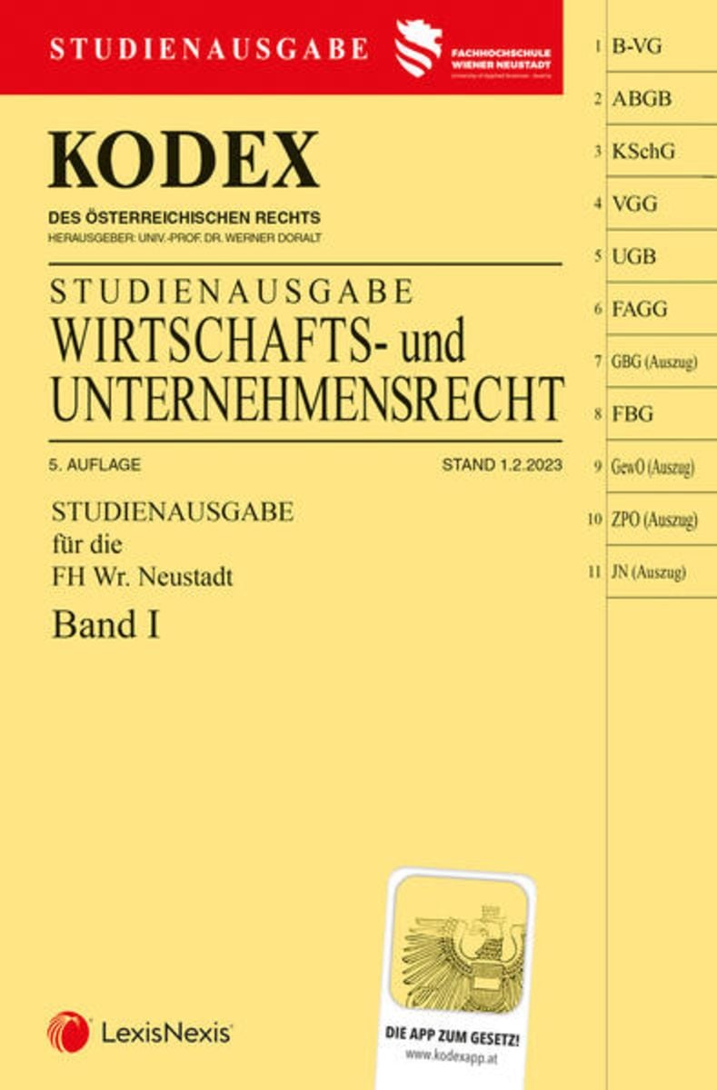 'KODEX Wirtschafts- Und Unternehmensrecht 2023 Band I - Inkl. App' Von ...