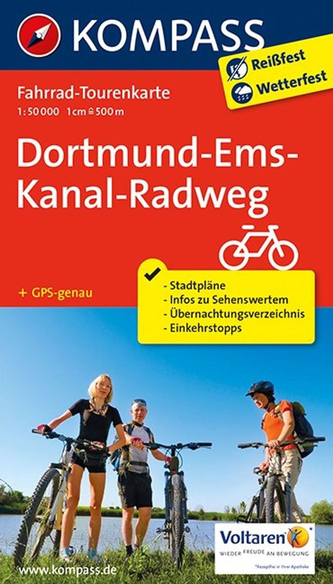 'KOMPASS FahrradTourenkarte DortmundEmsKanalRadweg 150.000' von ''