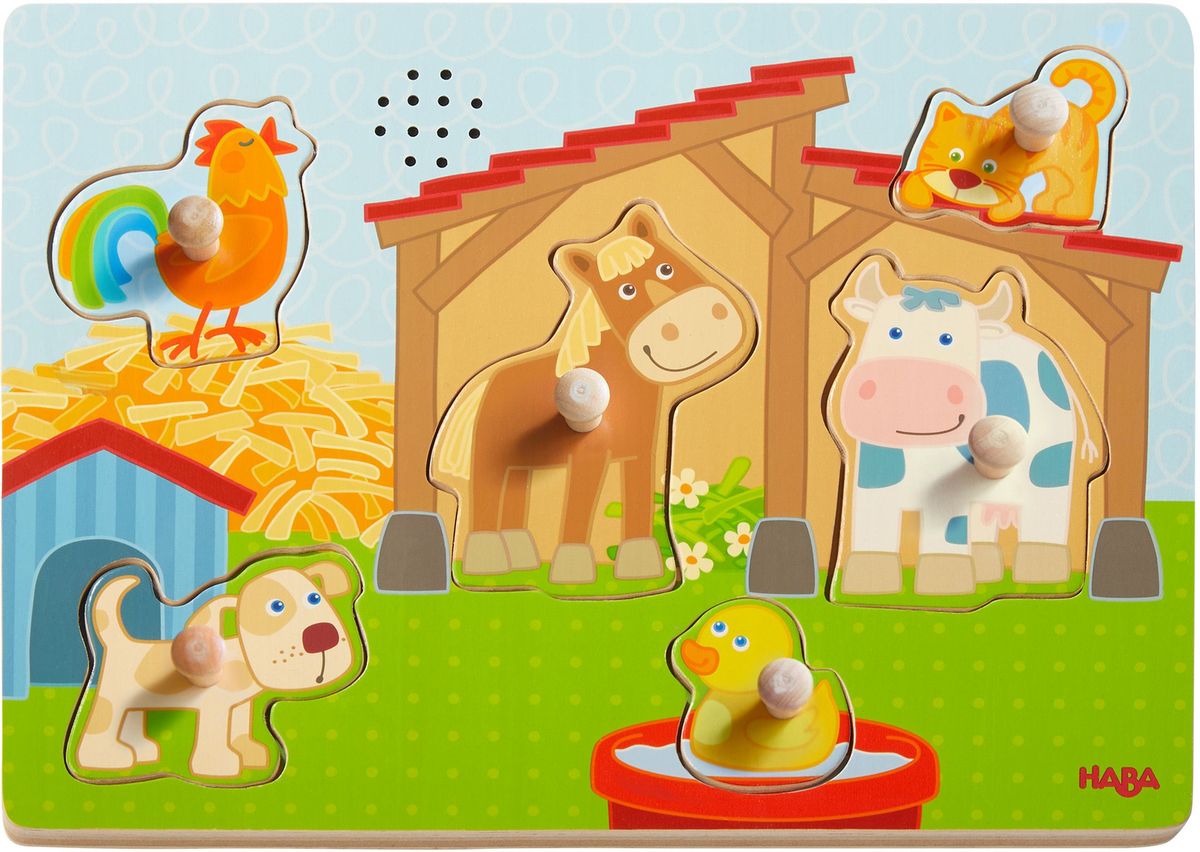 AMFUN Dino Holzpuzzle Ab 1 Jahr – Mit Griffen, 2 Puzzle, Motorikspielzeug