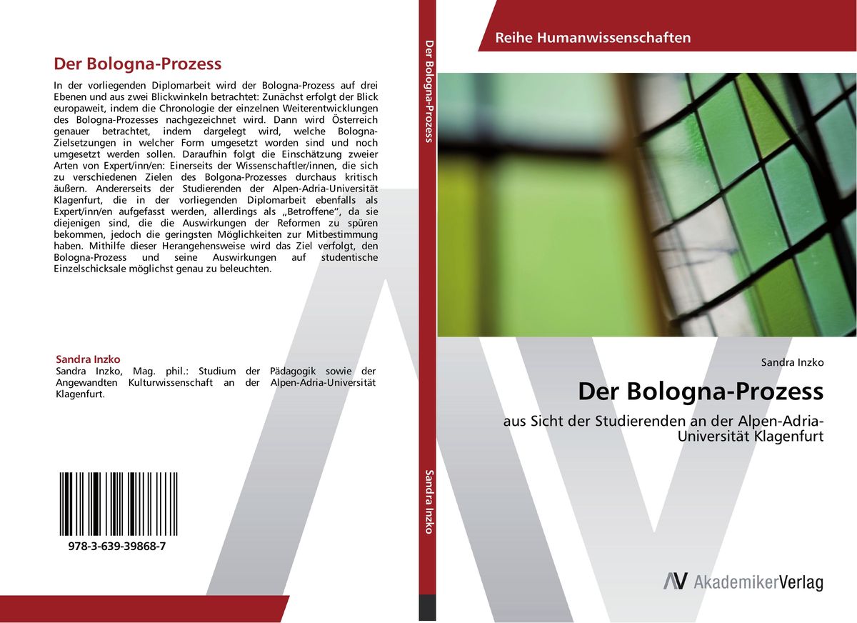 'Der BolognaProzess' von 'Sandra Inzko' Buch '9783639398687'