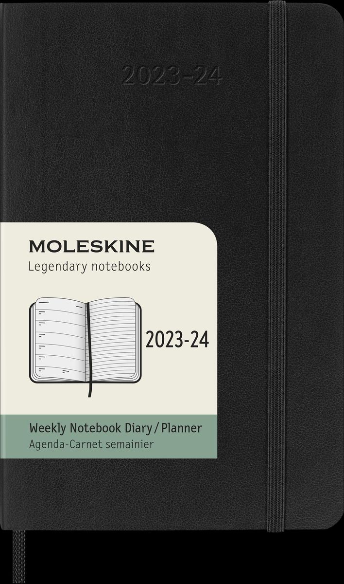 'Moleskine 18 Monate Wochen Notizkalender 2023/2024, P/A6, 1 Wo = 1 Seite, Rechts Linierte Seite 