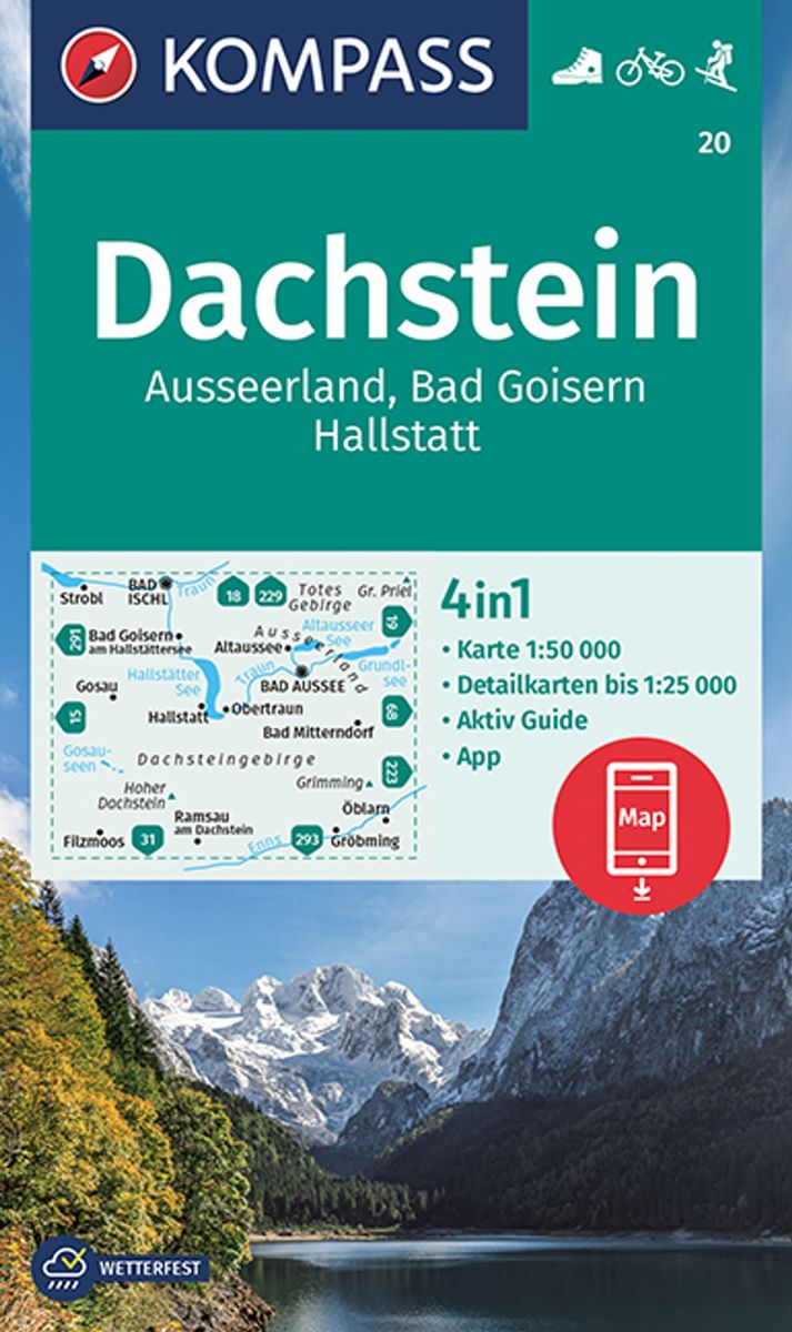 Kompass Wanderkarte 20 Dachstein Ausseerland Bad Goisern Hallstatt 150000 Von Buch 5568