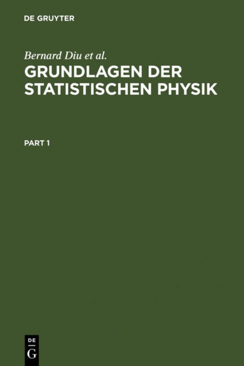 'Grundlagen Der Statistischen Physik' Von 'Bernard Diu' - Buch - '978-3 ...