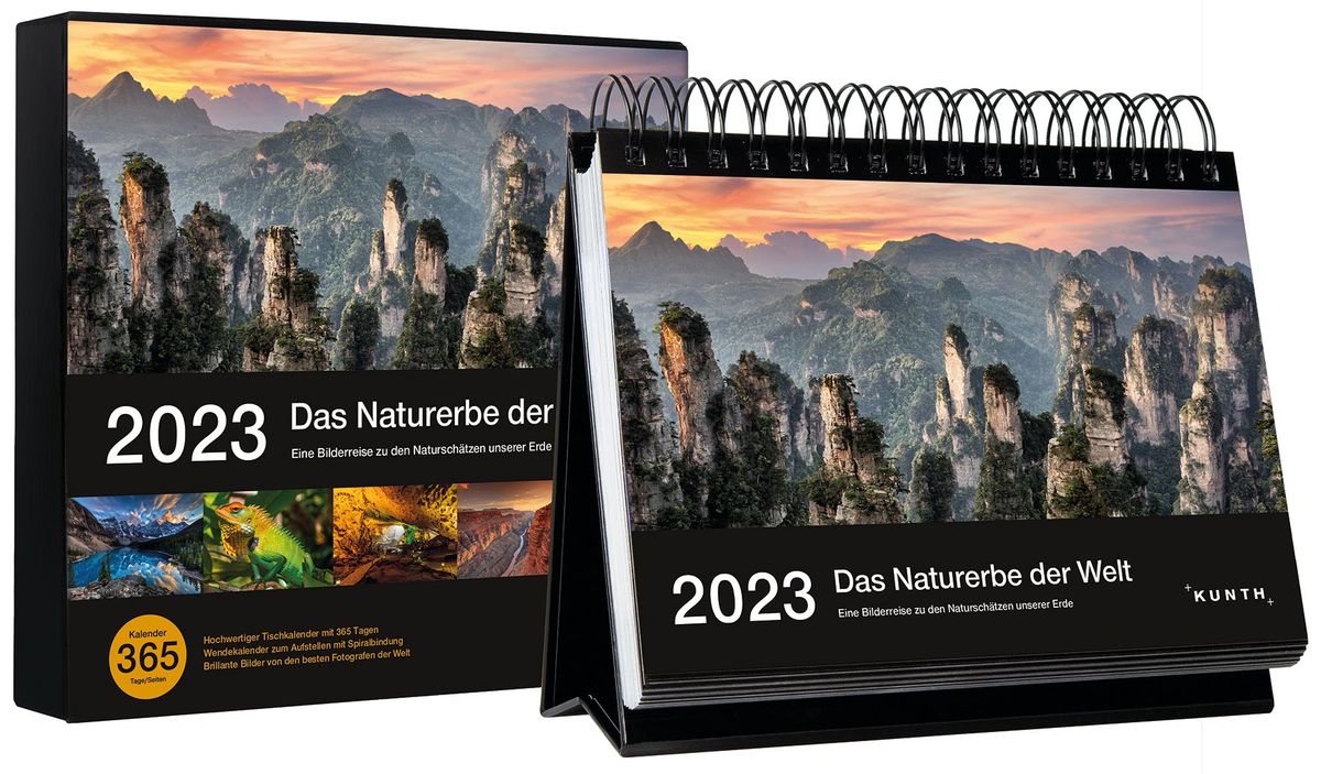 KUNTH Tischkalender 365 Tage Das Naturerbe der Welt 2023 