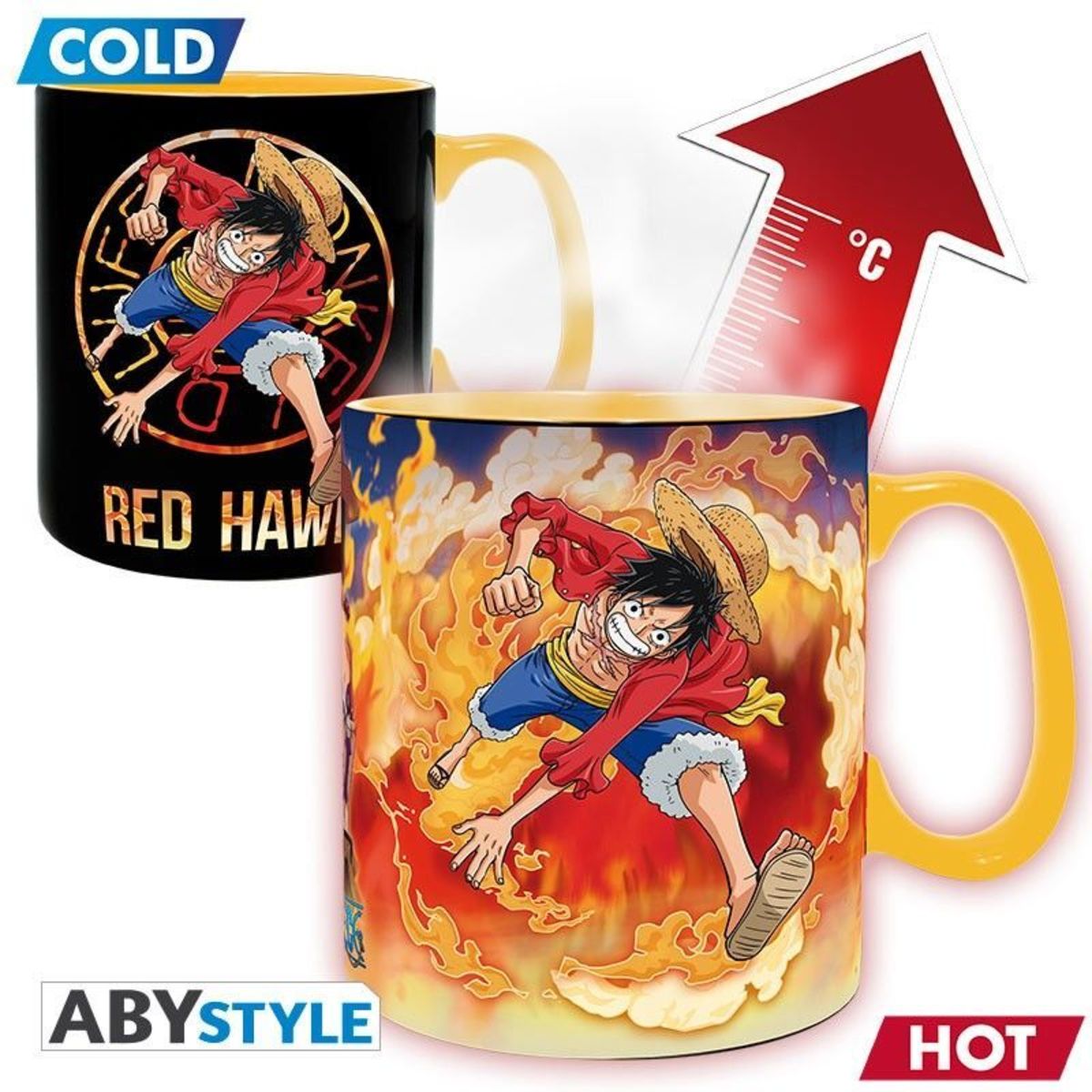 ABYSTYLE ONE PIECE Thermoeffekt 460 ml Wanted Tasse Tassen