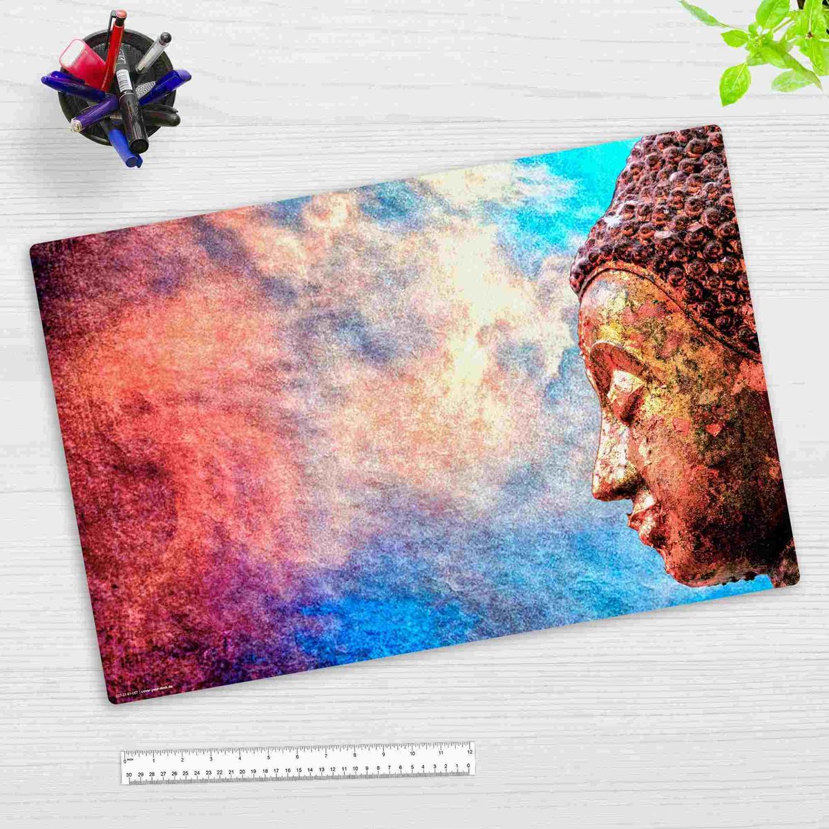 Coveryourdesk Schreibtischunterlage Vinyl Farbenfroher Buddha, 60 x 40 cm
