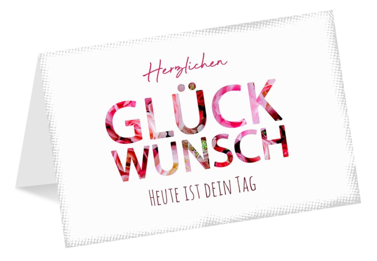 LUMA 6x Grußkarten Geburtstag, Herzlichen Glückwunsch, Heute ist dein Tag