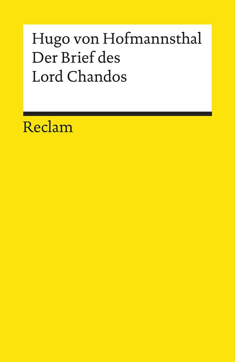 Der Brief des Lord Chandos von Hugo von Hofmannsthal - Buch -  978-3-15-019503-1