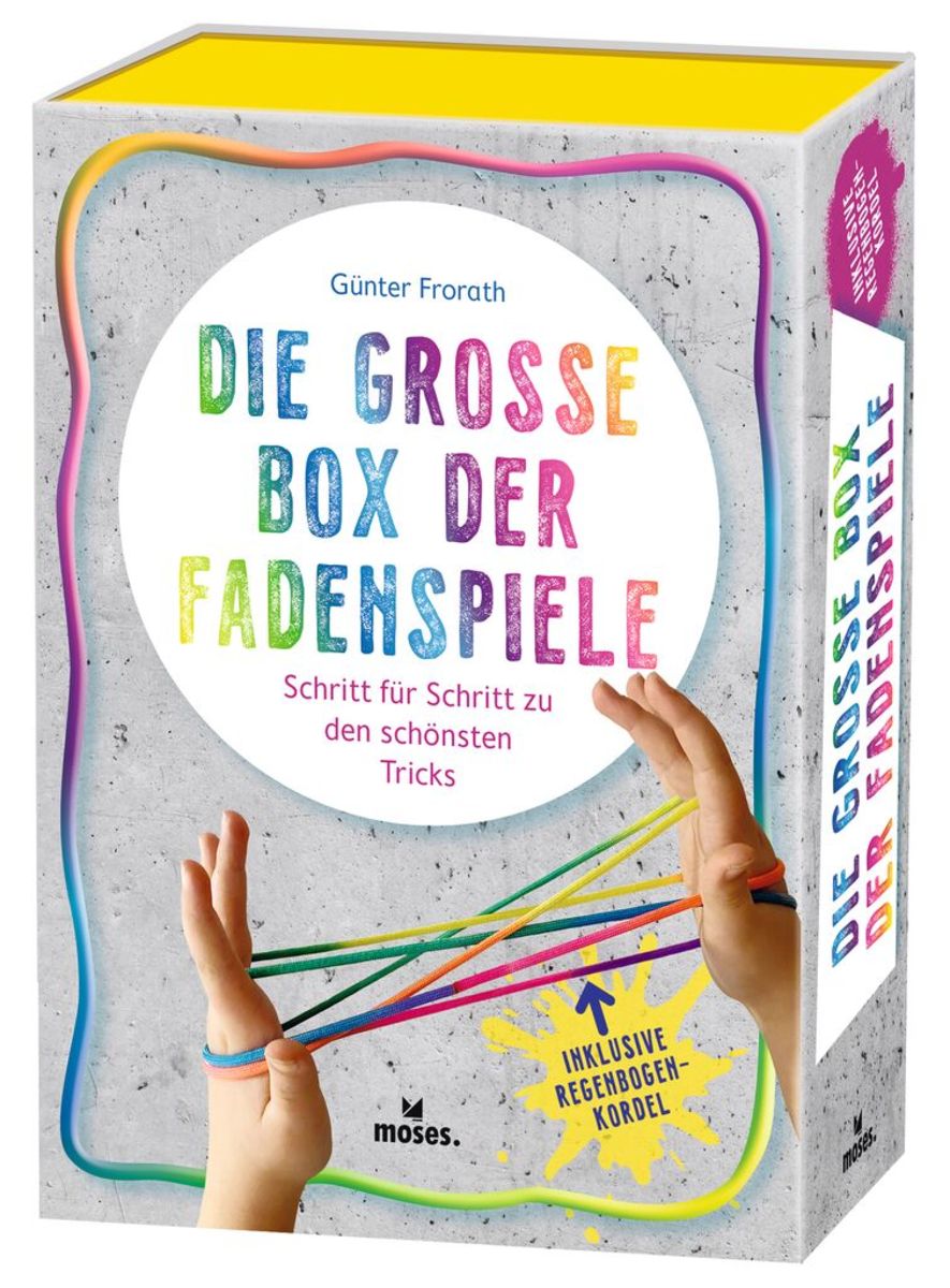 Fadenspiel Box Bunte Geschenke Spiegelburg Fadenspiele Set – 6 Klassiker Für Kleine & Große Fingerkünstler – Inkl. Anleitung Für Diamant, Suppenschüssel & Eiffelturm!