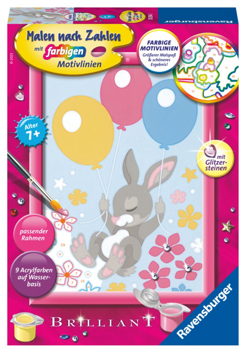 Ravensburger Malen nach Zahlen 20294 - Fliegendes Häschen - Kinder ab 7