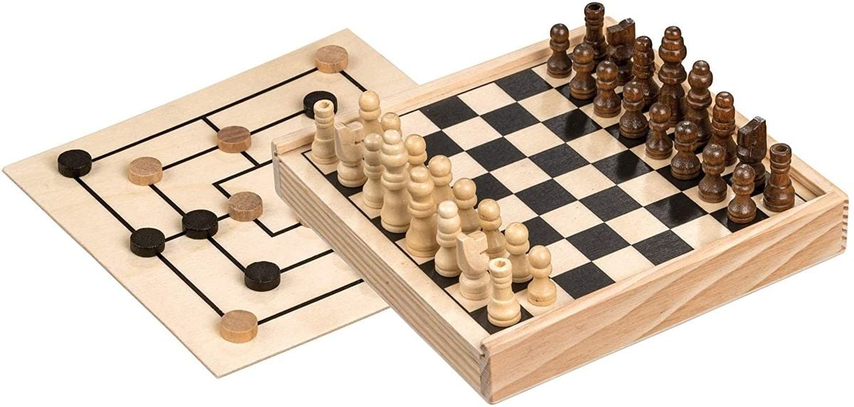 Spiele-Set Schach, Dame & Mühle, Gesellschaftsspiele