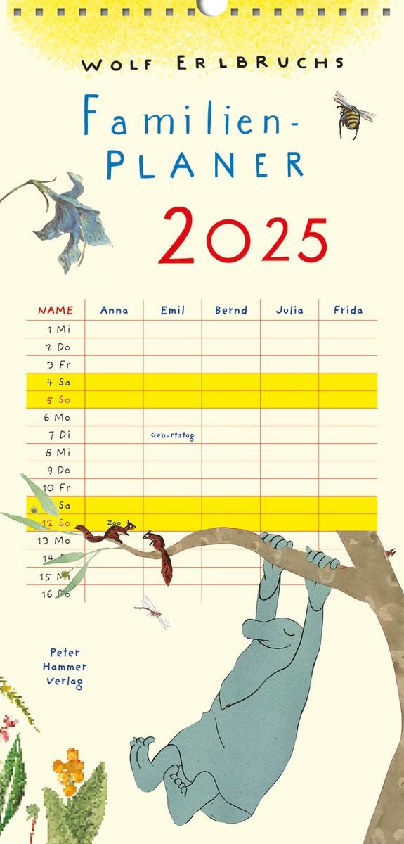 'Wolf Erlbruchs Familienplaner 2025' - 'Wandkalender'