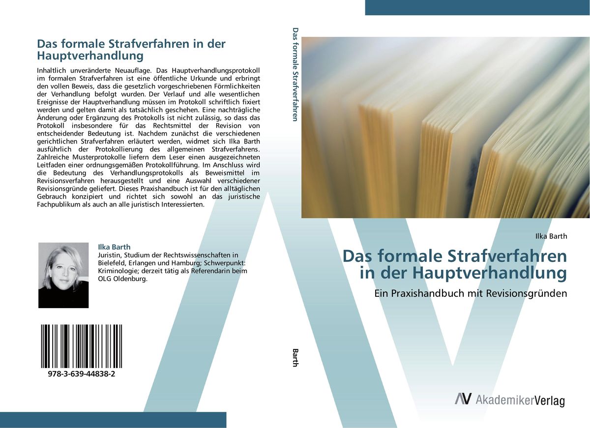 'Das Formale Strafverfahren In Der Hauptverhandlung' Von 'Ilka Barth ...