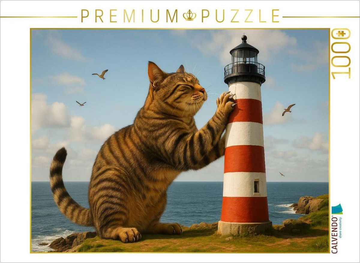 CALVENDO Puzzle „Leuchtturm Plymouth“ – 1000 Teile, 64x48 Cm – Premium Qualität Aus Europa