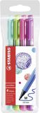 Filzschreiber - STABILO pointMax - 4er Pack - Designfarben - eisgrün, hellgrün, rosarot, lila  