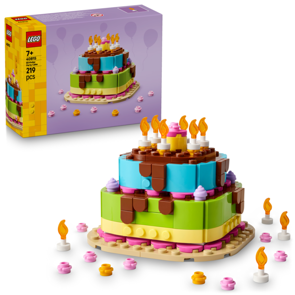 Produktbild LEGO 40815 Geburtstagstorte, Tischdeko zum Selbergestalten, cooles Geschenkset
