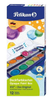 Produktbild Pelikan Deckfarbkasten K12, 12 Farben und 1 Tube Deckweiß