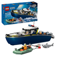 Produktbild LEGO City Verfolgungsjagd im Polizeiboot, Spielset mit Schnellboot 60456